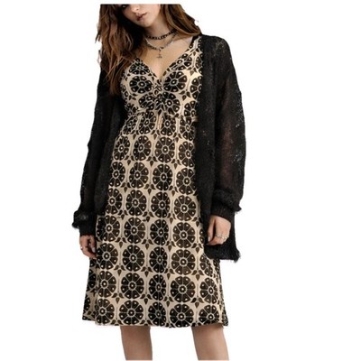 Max Studio Womens Forest Fairy Y2K Grunge Babydoll Midi Dress Size XS Daisy Puff