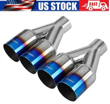 Tubo de punta silenciador cola de escape con salidas dobles rectas universal