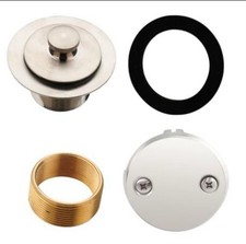 Lift Turn Tub Trim Set with Two-Hole Overflow Faceplate, All Brushed Nickel