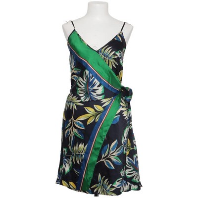 Zara Basic, Wickelkleid, Größe: XS, Schwarz/Blau/Grün/Gelb/Weiß, Polyester #lnO