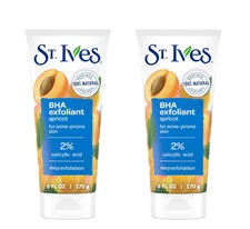 St. Ives Apricot BHA Exfoliant, Deep Exfoliation Acne-Prone Scrub, 6oz Ea, 2pk