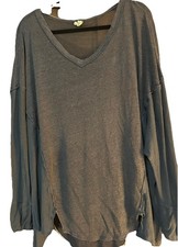 WE THE FREE 100 COTTON LONG SLEEVE GRAYWOMENS TUNIC TOP SIZE M