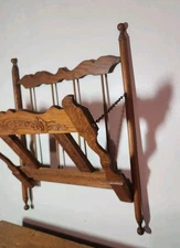 Antique Victorian Walnut Magazine Pocket Wall Hanging Rack Solid Wood Primitive 