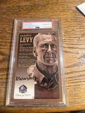 Marv Levy Autograph Post Card Hall Of Fame Class Of 2001 PSA 10 Buffalo Bills