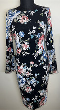 White House Black Market Floral Midi Size Small Flare Sleeve Dress