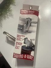 SWING-A-WAY Wall Mount CAN OPENER White Hand Crank Magnet Swing Away AMCO 609WH