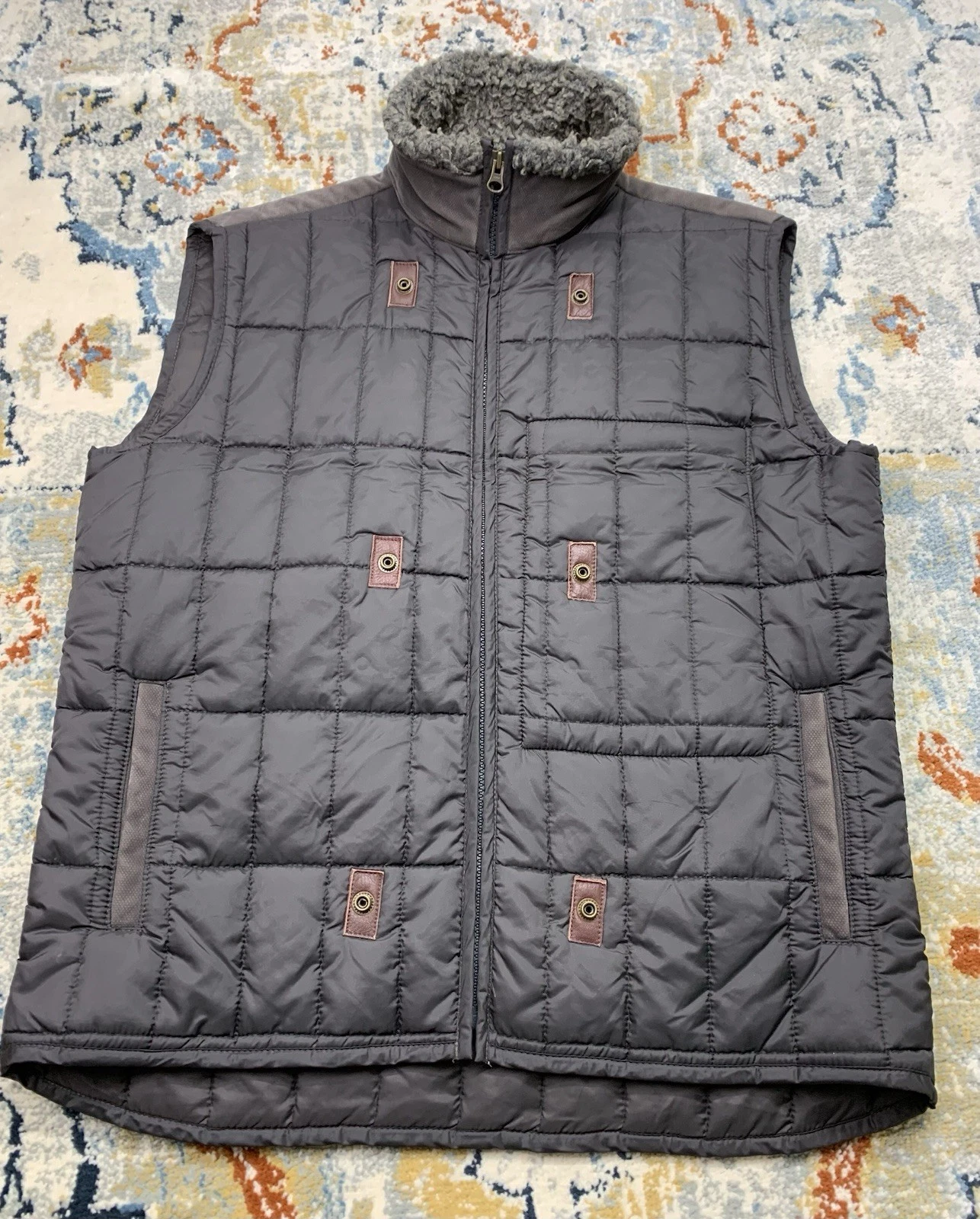 HOT ! TIMBERLAND Men's Size M Vintage Brown Puffer Vest Jacket.