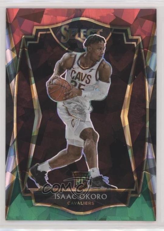 2020-21 Select Premier Level Red White Green Cracked Ice Prizm Isaac Okoro 02ez
