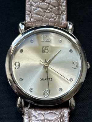 NY&C Silver Tone Pink Band Women s Quartz Watch