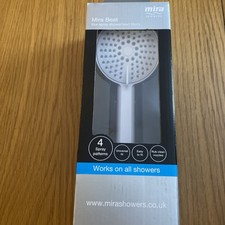Mira Beat 90mm Four Spray Mode Rub Clean Shower Head Handset - White - 1703.010