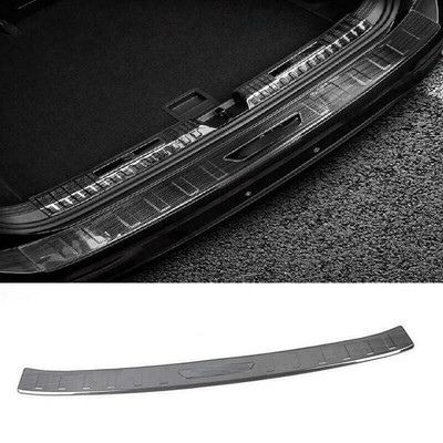 Black Brushed Rear Bumper Pad Titanium Protector Plate For VW GOLF MK8 2020-2021