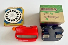 Vintage View-Master Lot 2 Viewers and 30 slides - Disney, travel, Sesame street