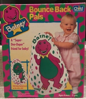Vintage 1993 Barney Bounce Back Pals Inflatable by Child