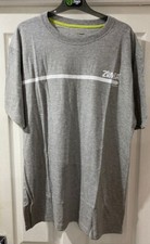 Herren grau T-Shirt Top Zumba Fitnessstudio Training Tanztraining Größe Small Large XL XXL
