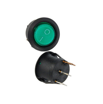 5 Stck. Mini 3 Pin Rund Grün SPDT EIN-AUS Wippe Schalter Snap-In NEU 