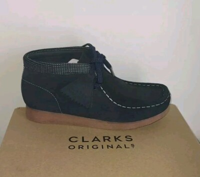 Clarks Kids Wallabee Boot Older Navy Combination Size 3 NEW | eBay