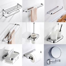 Polished Chrome Brass Bathroom Accessories Set Hardware Towel Bar Wall Mounted