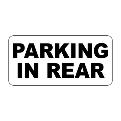 Parking In Rear Black Retro Vintage Style Metal Sign - 8 In X 12 In ...