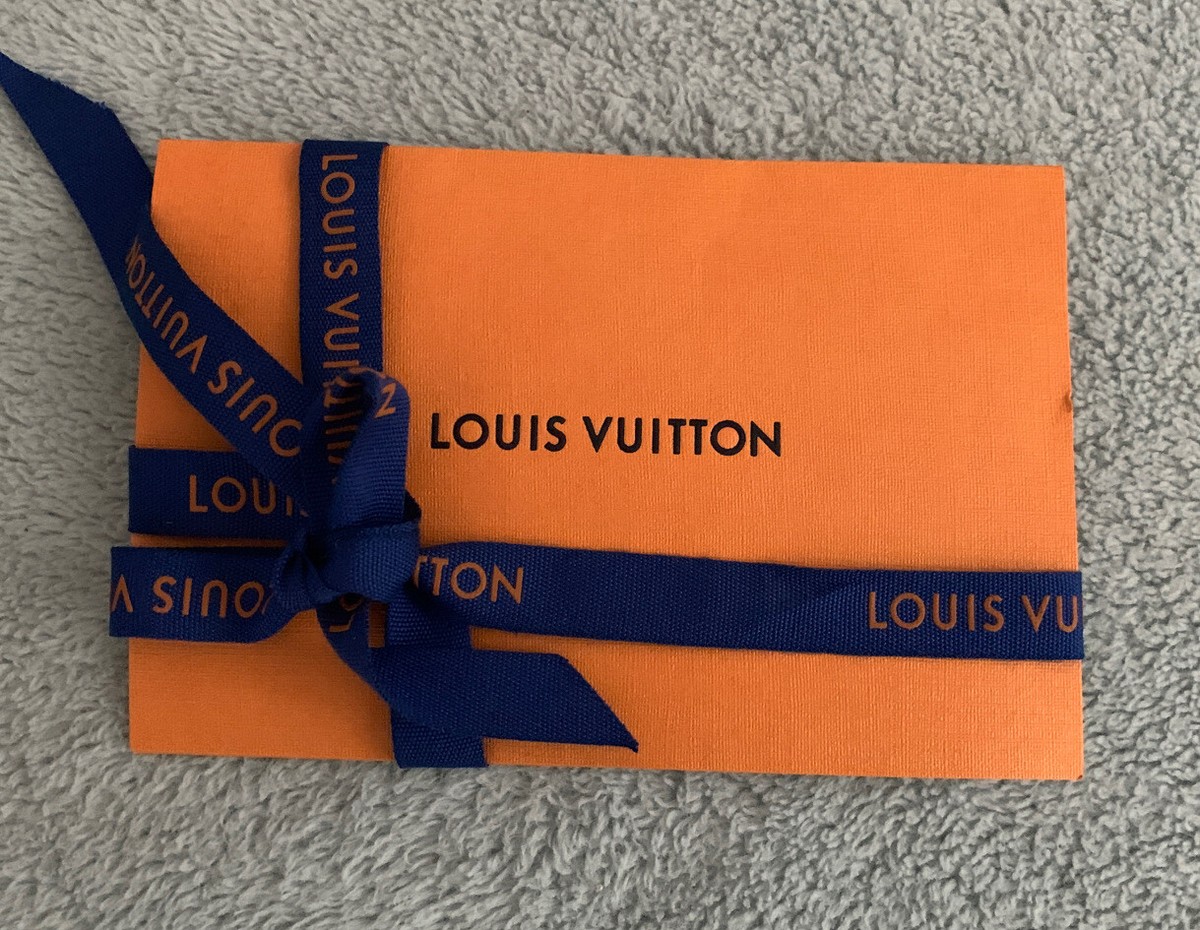 Louis Vuitton Orange Envelope Gift Card Holder & 35” Ribbon 