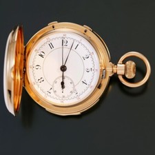 Cronografo Pocket Watch Ripetitore Di Minuti Con Cassa Pesante In Oro 18K
