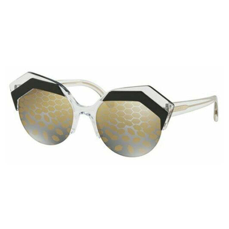 Bvlgari Serpenteyes Women's Sunglasses Geometric Cat Eye Crystal Patterned 0BV82