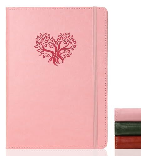 Lined Journal Notebook for Women Men, A5 College Ruled Notebooks for Work Pink
