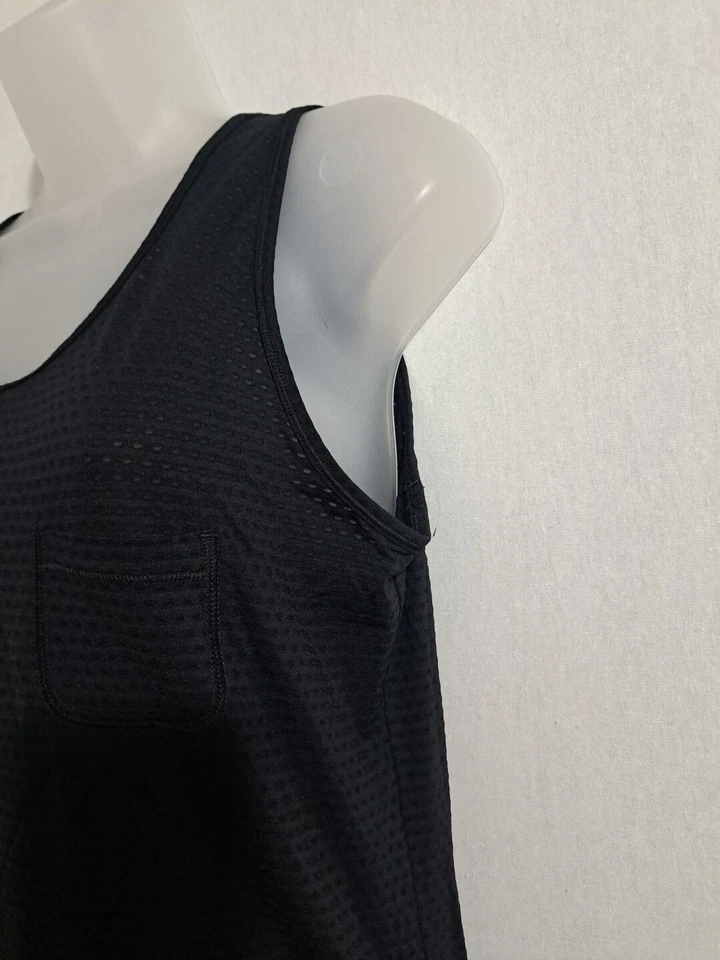 Camiseta sin mangas Lucy mujer talla M ropa deportiva entrenamiento negro lado acanalado top = Foto 2 de 4