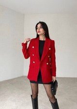 Chic Double-Breasted Tweed Blazer   Elegant Women  s Jacket Luxury
