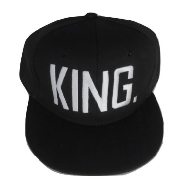 King Royalty 3D Embroidered Adjustable Snapback Baseball Hat Cap White Text
