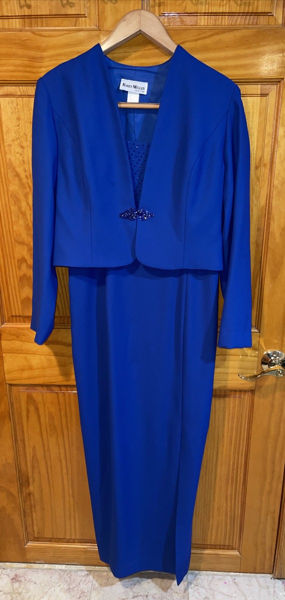 royal blue jacket dress Navy Blue Banarasi Brocade and Silk Gown: Brocade Long Jacket Dress