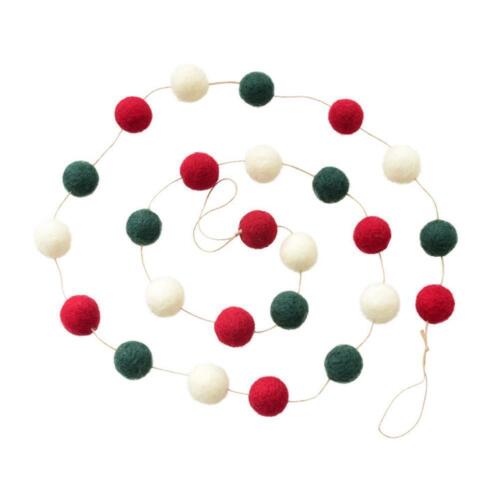 Woolen Thread Plush Christmas Balls Holiday Pom Banner 2024 F2P7 - Picture 1 of 12