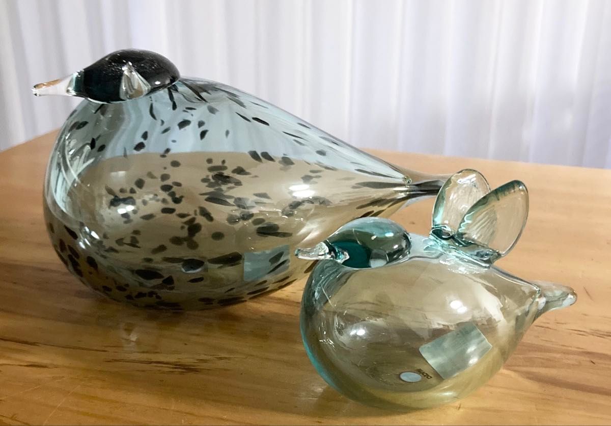 工芸品  bird oiva toikka mother and baby Iittala Birds by Toikka Mother & Baby Salmon Pink Oiva