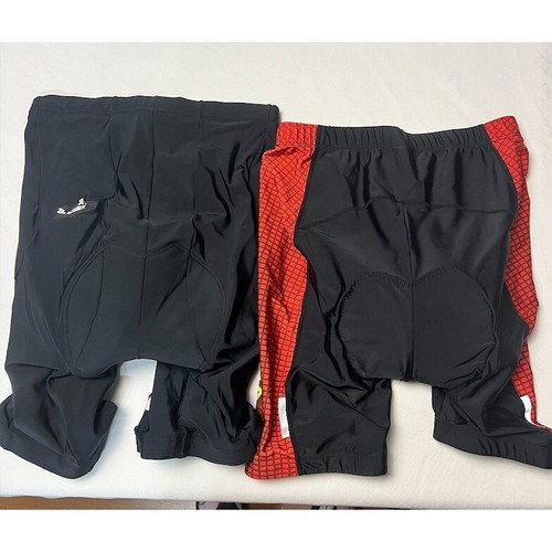 NOOYME & LG Cycling Shorts Padded Bike Shorts Red Black Medium 5 & 8" Inseam