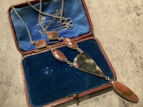 925 SILVER RHODONITE PENDANT NECKLACE - Picture 4 of 5