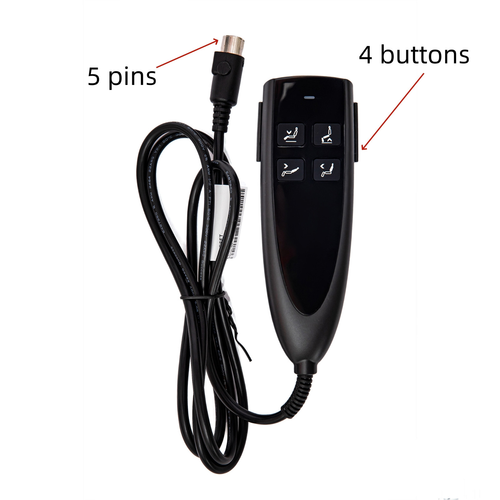 4 Button 5 Pin Prong Remote Hand Control Handset for Power Recliner ...