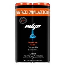 Edge Sensitive Skin Shave Gel for Men with Aloe, 14 oz - 2 Pack Twin Pack 