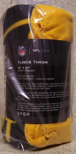 Blanket Fleece Throw NFL Pittsburgh Steelers NEW 50”x60” with protective sleeve - Picture 2 of 2