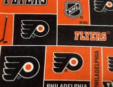 NHL Philadelphia Flyers Fleece Fabric Free Shipping/ 38"Lx60"W