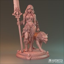 Zarte Barbarin Miniatur Prinzessin mit Wolf F...
