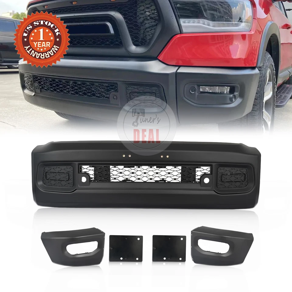 Rebel Wight Edition Front Bumper Face Bar For Dodge RAM 1500 19-22 W/O Fog Light Foto 2 de 4