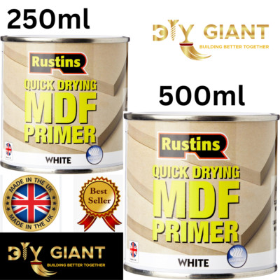 Rustins schnelltrocknende MDF Grundierung weiß Innen & Außen geruchsarm 250ml/500ml