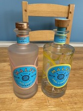 Empty Malfy Gin 70cl Bottles x 2, Limone, Rosa Gin, Upcycling, Bar
