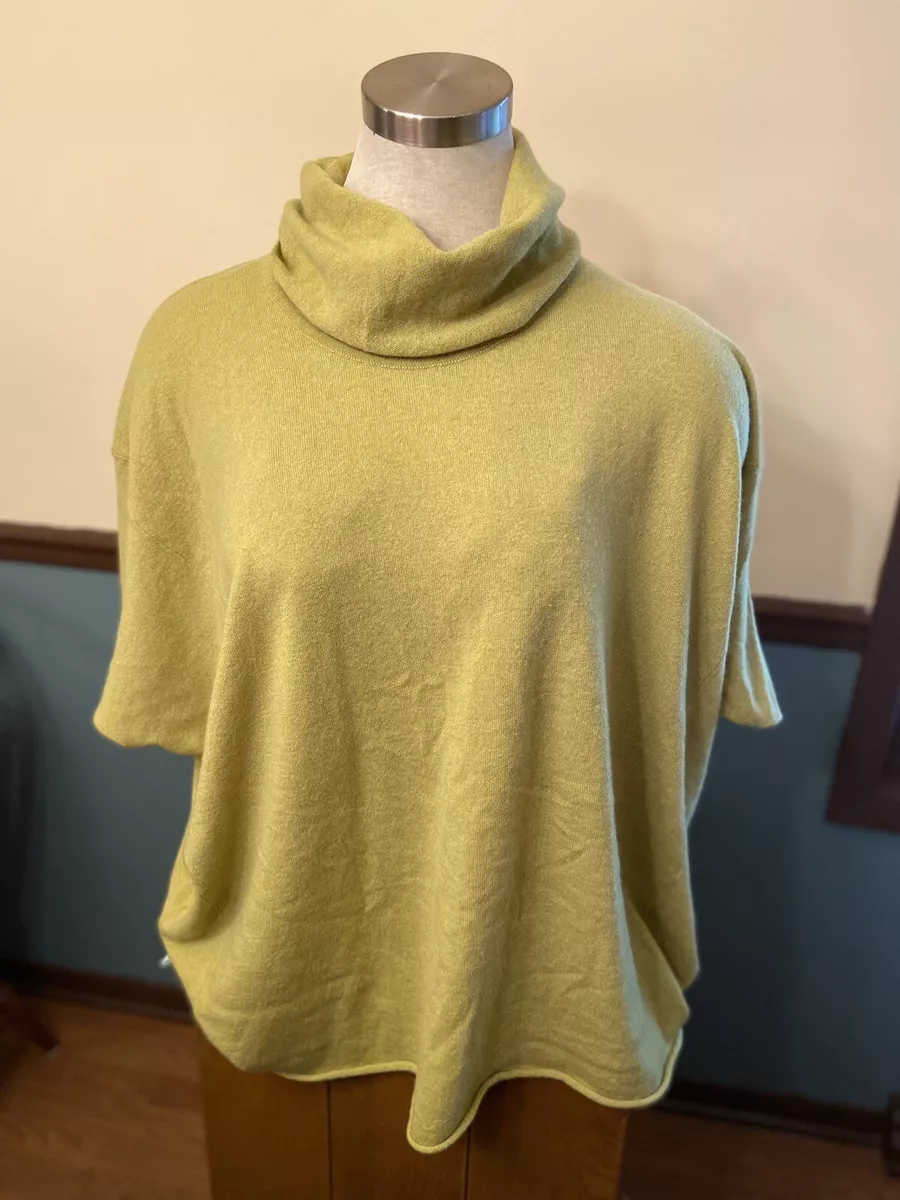 Lot Of 2 Eskandar Boxy Cashmere Sweaters 1 Chartreuse 1 Blue With Small Hole