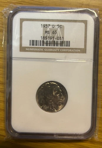 1937-D BUFFALO NICKEL NGC MS65