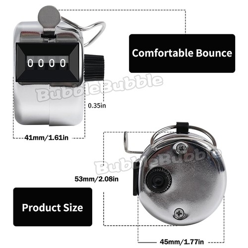 2Pcs 4 Digit Tally Counter Hand Held High Quality Number Clicker Manual Sale - Picture 8 of 9
