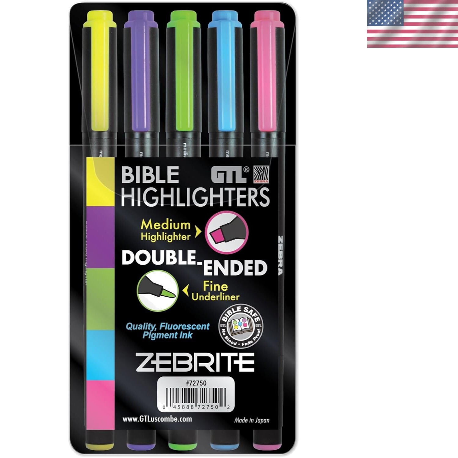 Vibrant Double-Ended Highlighters for Bibles and Journals - 5 Colors Included-image