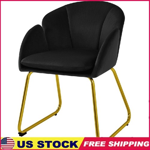 Modern Velvet Accent Chair W/ Golden Metal Legs Living Room Office Home New