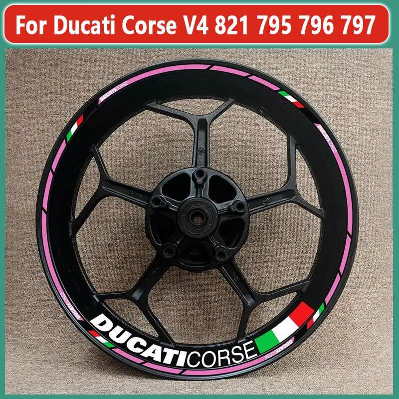 Wheel Hub Decal Rim Decoration Waterproof For Ducati Corse V4 821 795 796 797 Foto 2 de 4