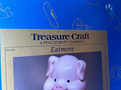 Tarro de galletas Treasure Craft Pfaltzgraff EatMore Piggy 1997 de colección nuevo en caja - Imagen 15 de 22