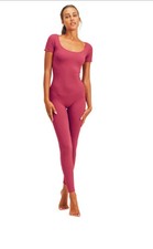 Seamless Ribbed Short Sleeve Jumpsuit